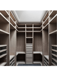 П-образная гардеробная комната в классическом стиле Азов